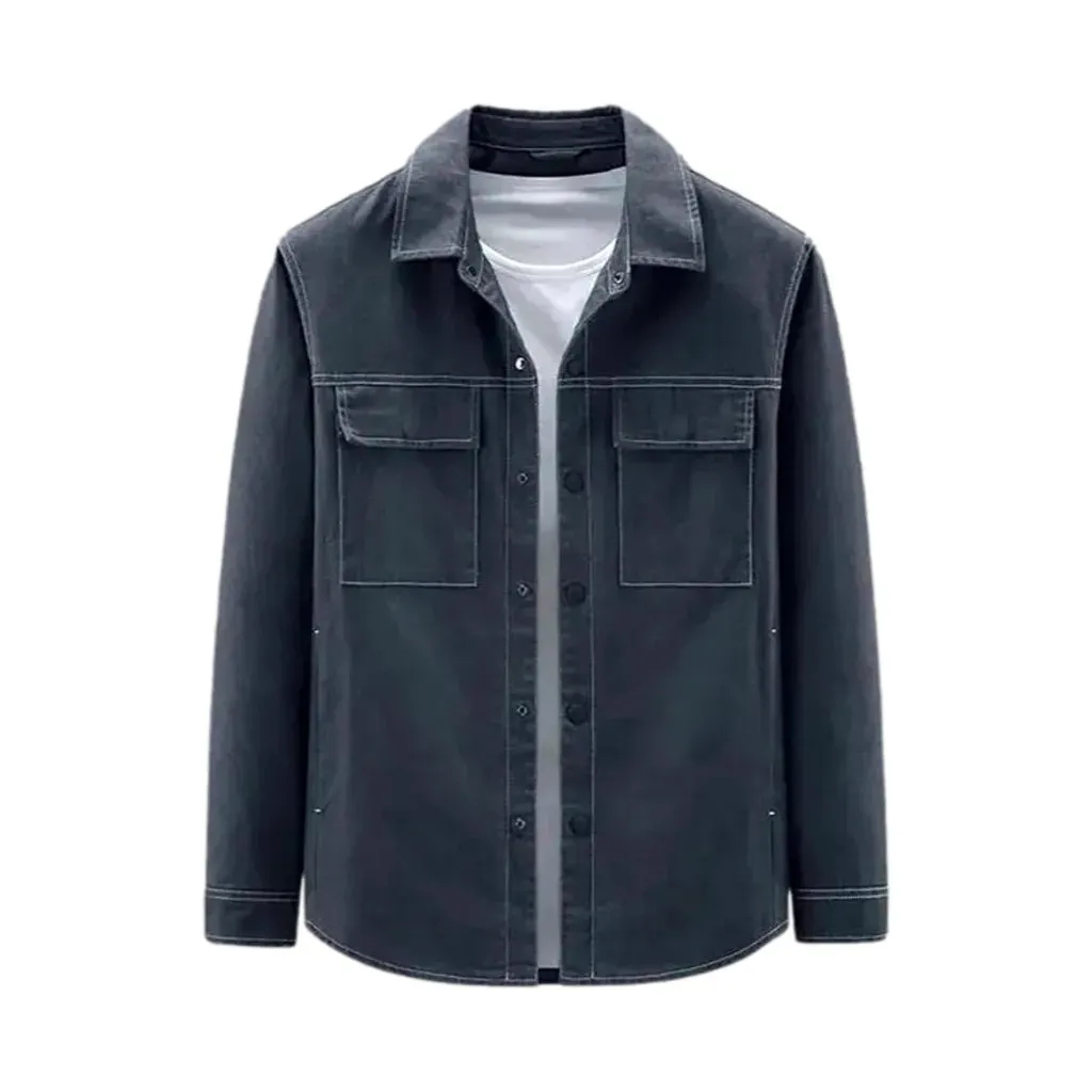 Stylish dark jean jacket for men