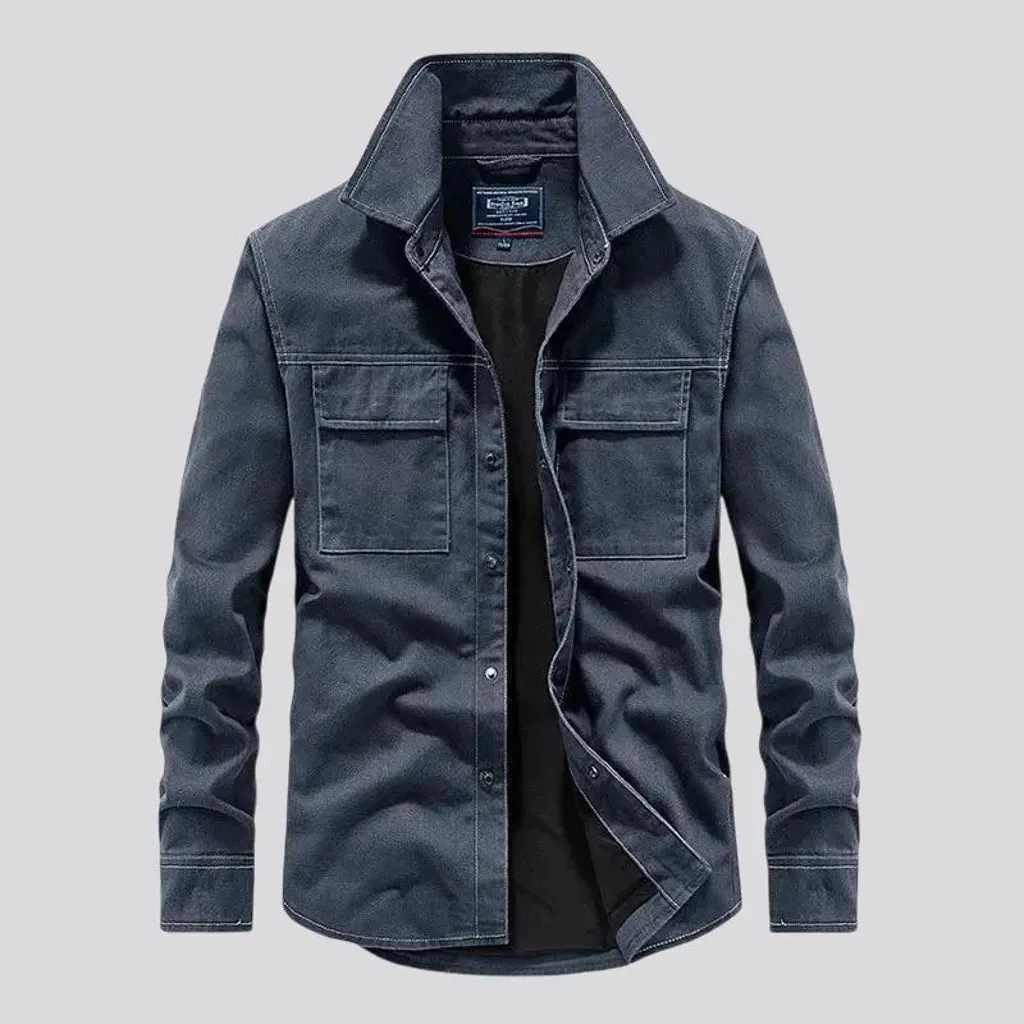 Stylish dark jean jacket for men