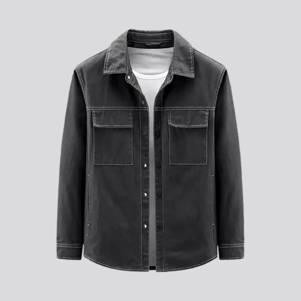 Stylish dark jean jacket for men