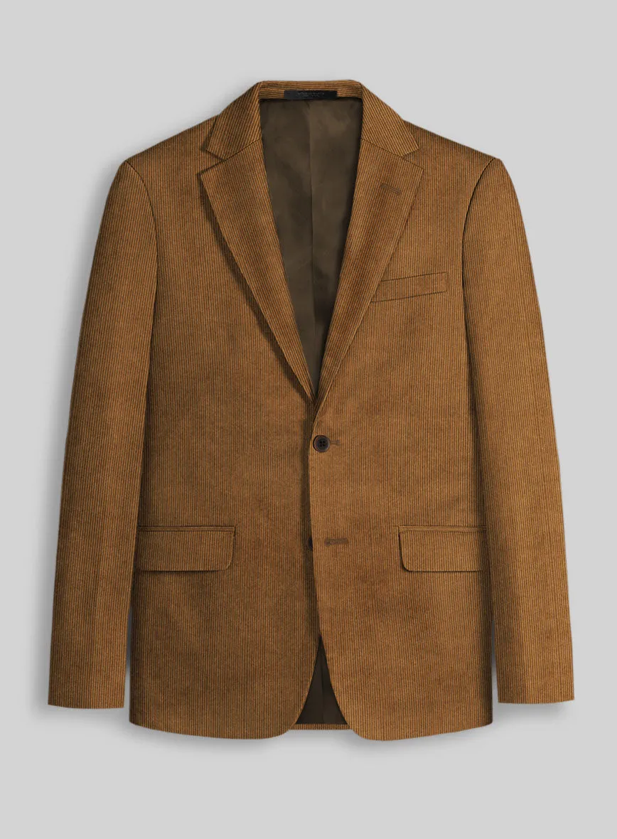 Tan Stretch Pin Corduroy Jacket