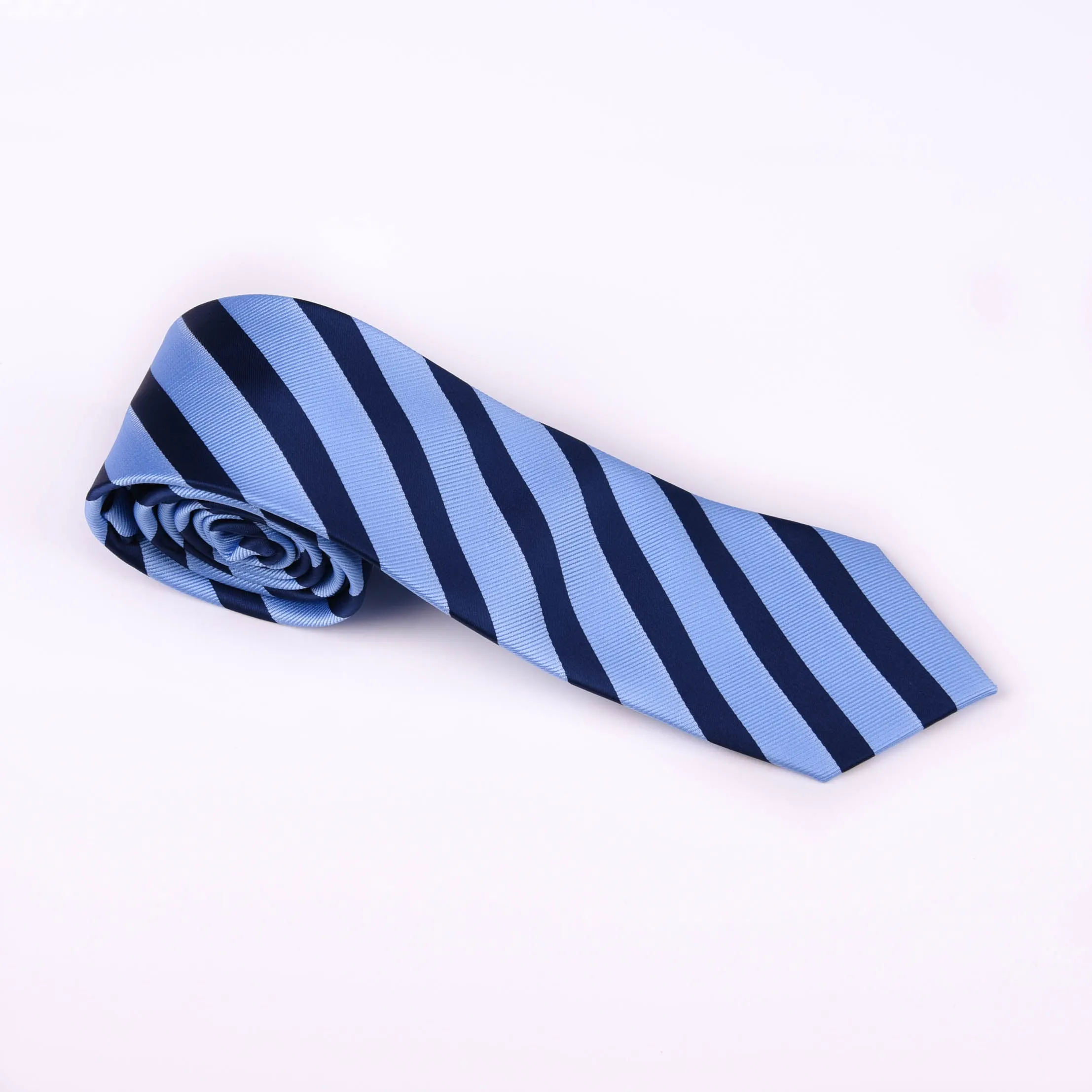 Wall Street Blue Striped Formal Business Dressy Fashion Standard 3 Inch Tie