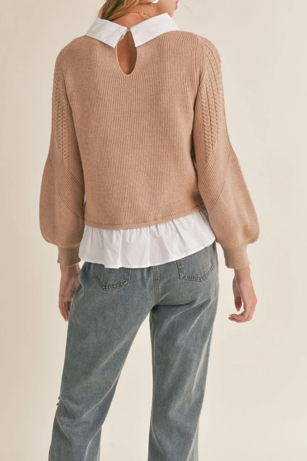 Women's Wednesday Layered Twofer Sweater Top | Tan