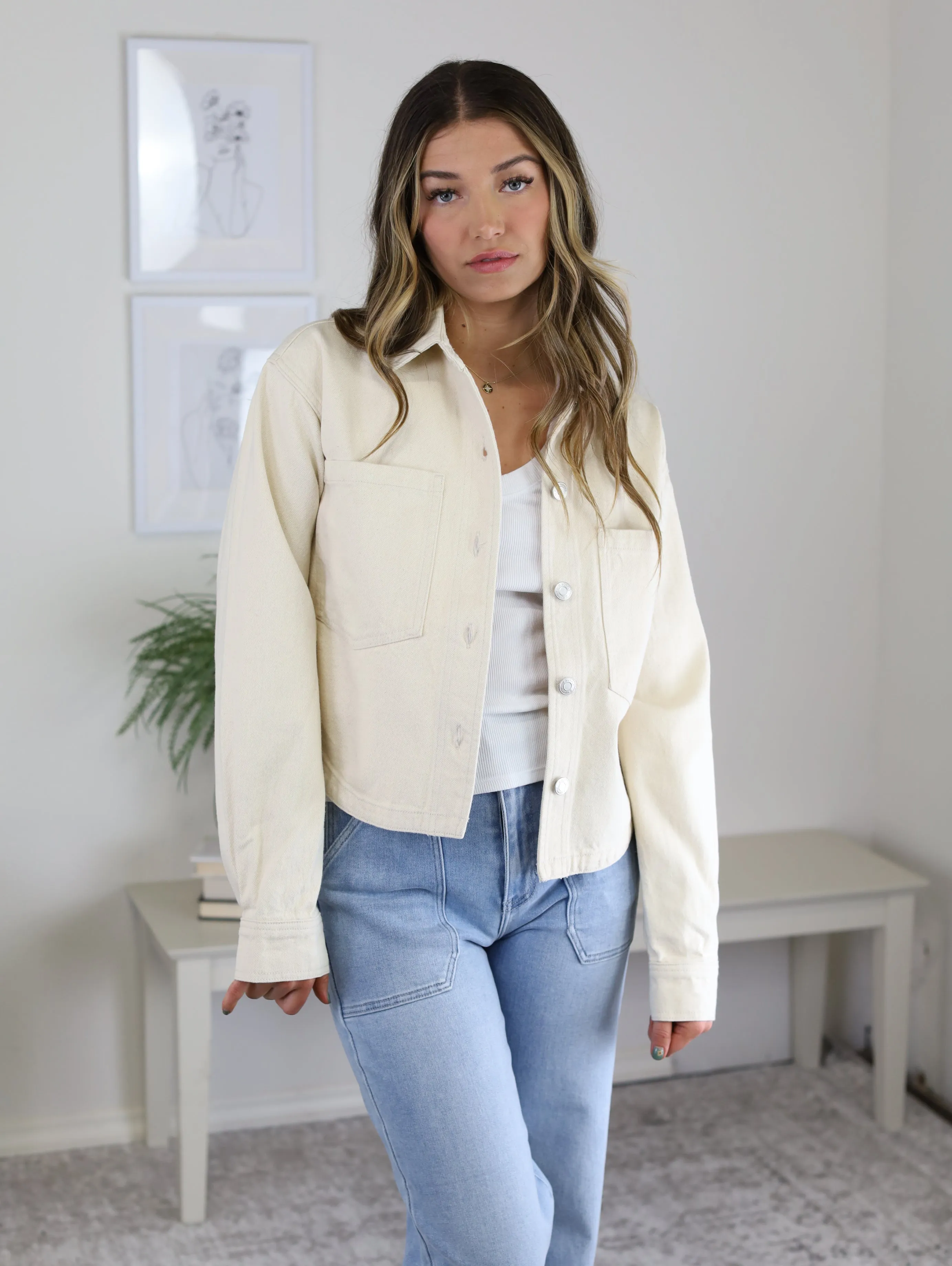 Z Supply - Zara Cropped Denim Jacket - Sand