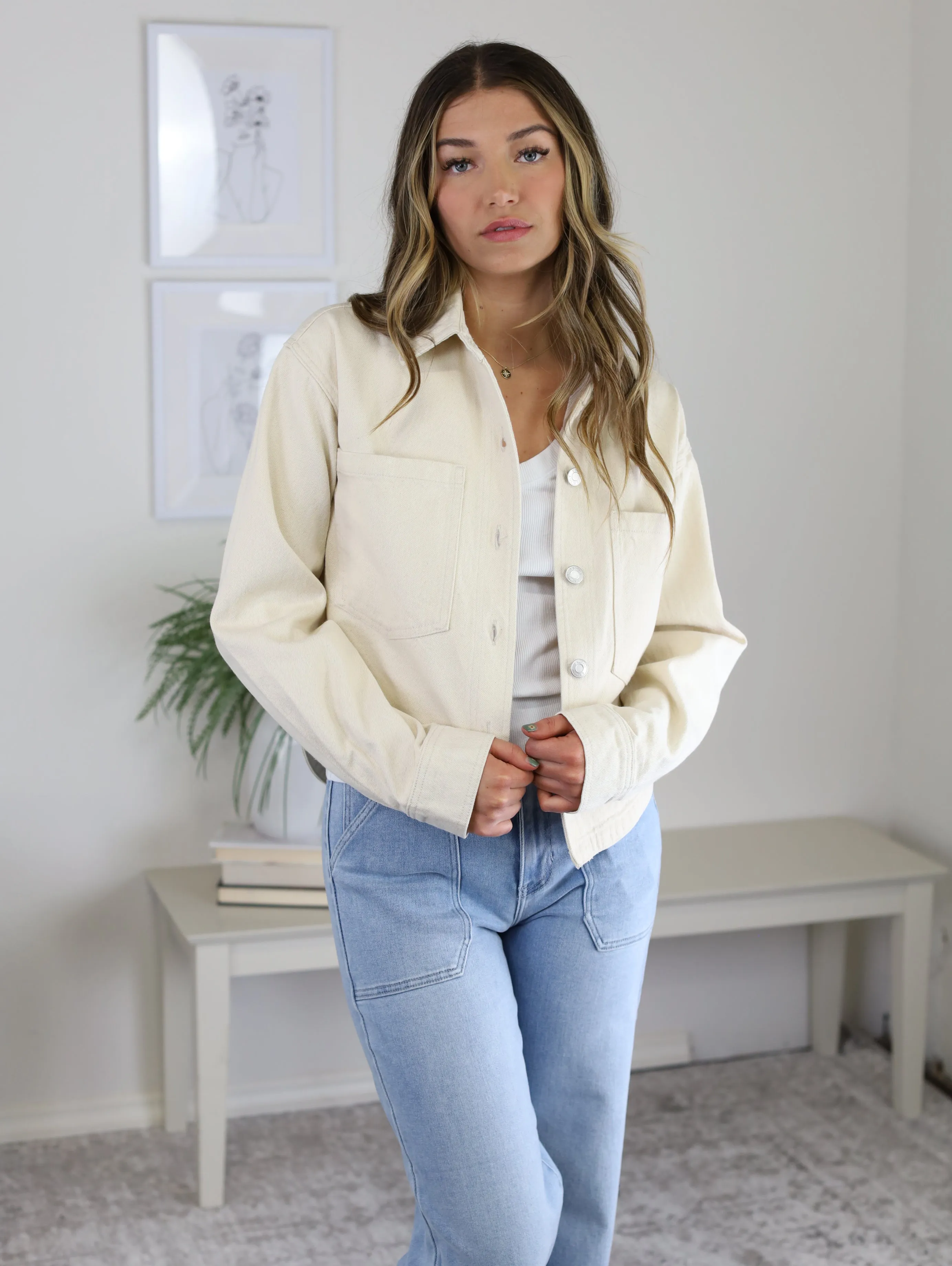 Z Supply - Zara Cropped Denim Jacket - Sand